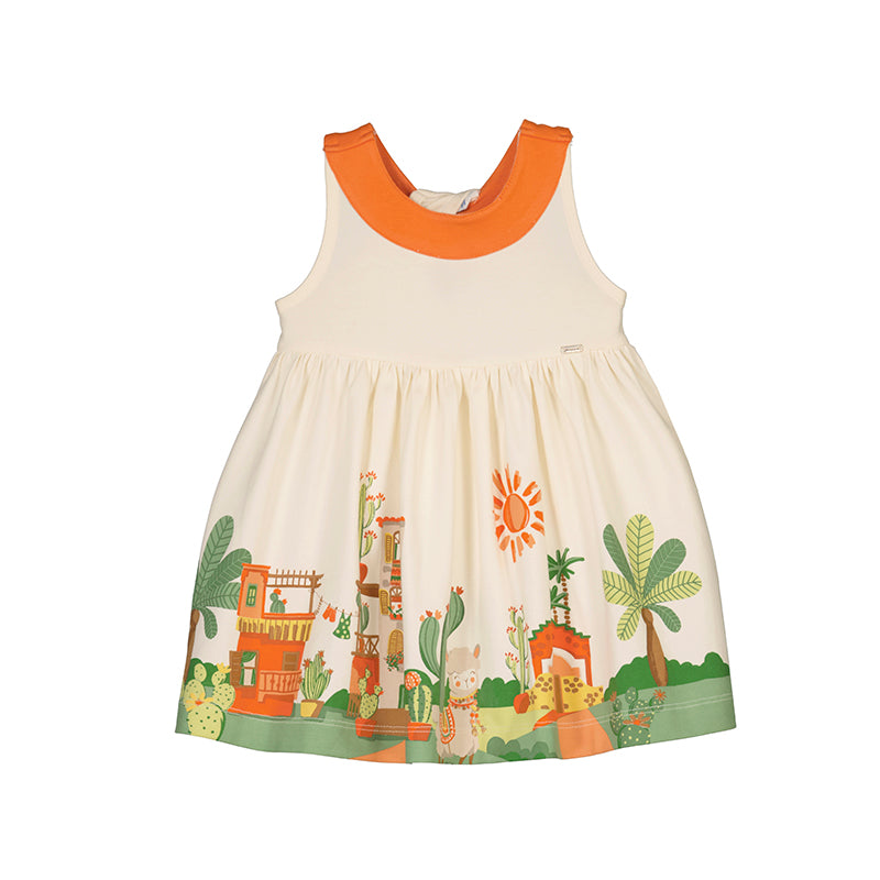 Mayoral Baby Girl Cream Desert Graphic Knit Dress 12 Months / Cream
