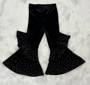 ML Kids Velour Bell Bottoms with Crystal Accents LG0039
