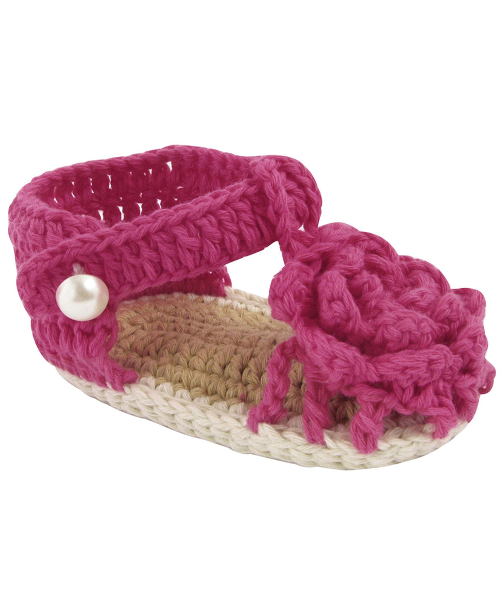 Baby Deer by Trimfoot Co. 3407 Fushia T Strap Sandal with Flower