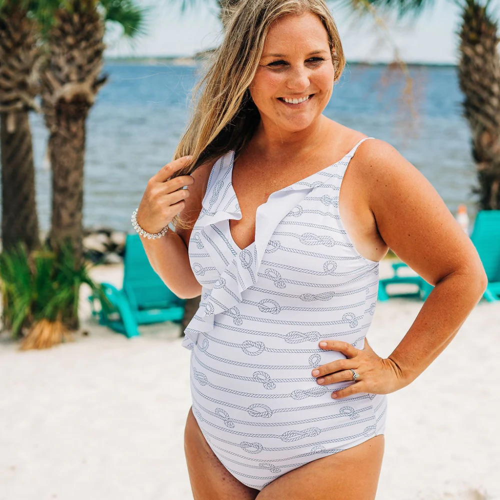 Nautical one top piece swimsuit