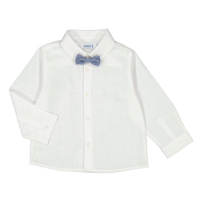 Mayoral 1113-008 Ivory Dress Shirt With Bow Tie Long Sleeve (STHE)