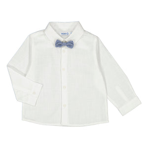 Mayoral 1113-008 Ivory Dress Shirt With Bow Tie Long Sleeve (STHE)