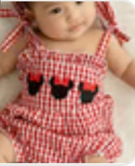 Abby & Evie Red Gingham Character Sunsuit (STHE)