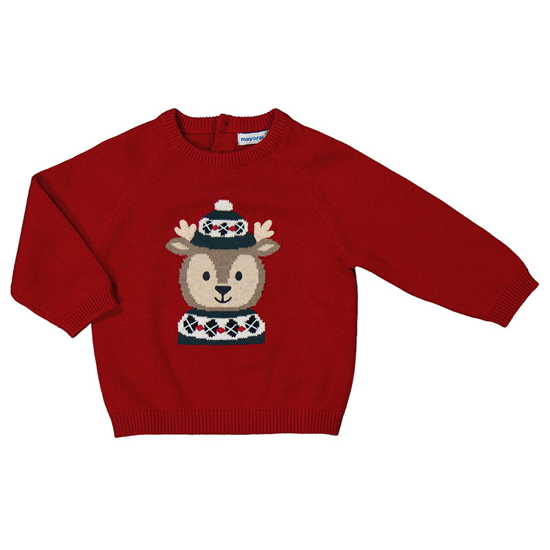 Mayoral 2310-71 Cherry Red Reindeer Sweater (STHE)