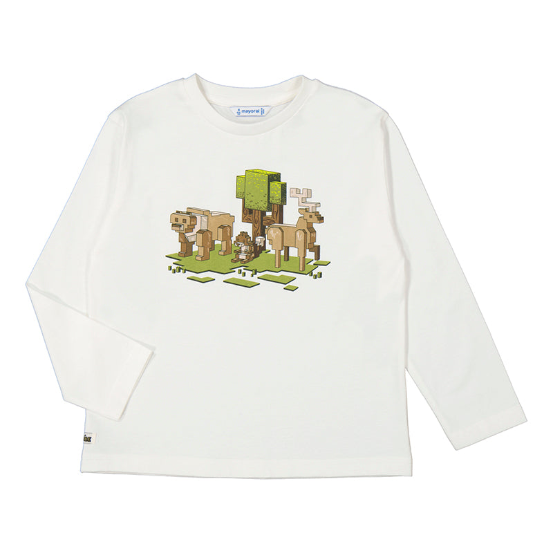 Mayoral 4054-89 Natural Lego Animal Long Sleeve Tshirt (STHE)
