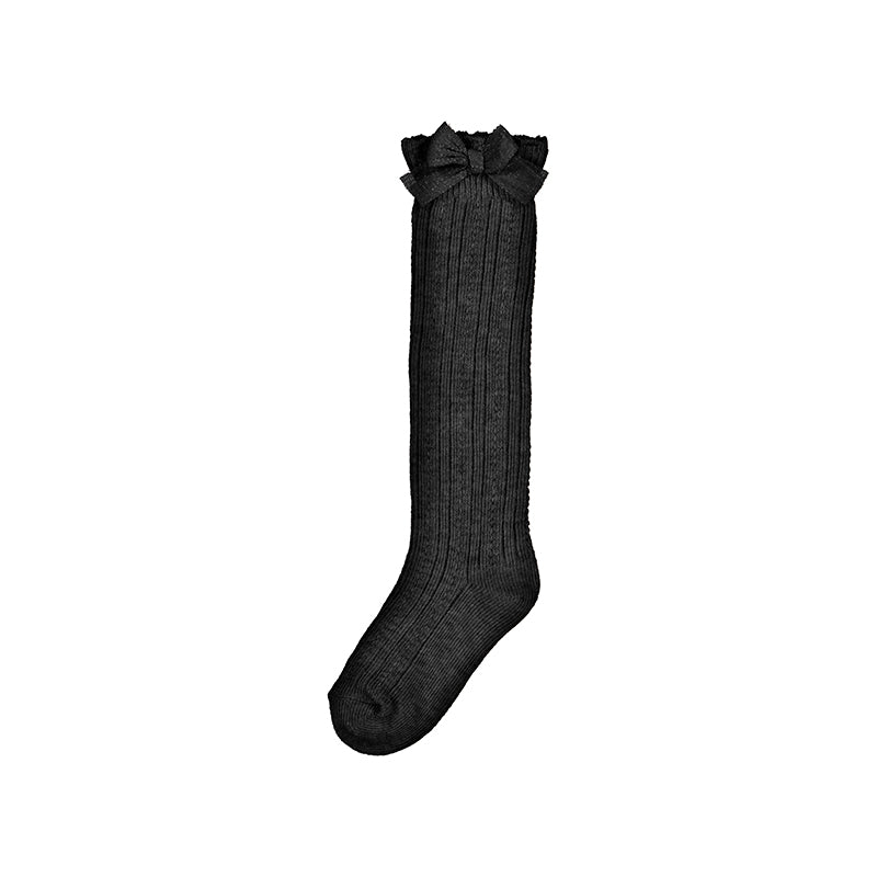 Mayoral Black Ruffle Knee Sock 10055-057