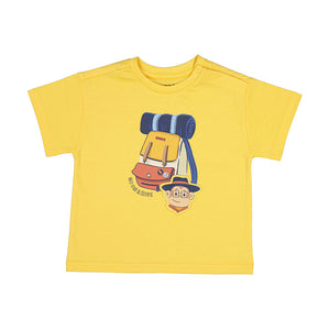 Mayoral 1020-10 Banana and Monkey Short Sleeve Graphic Shirt