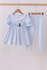 ABBY & EVIE Blue Nativity Embroidery Pants Set 112563