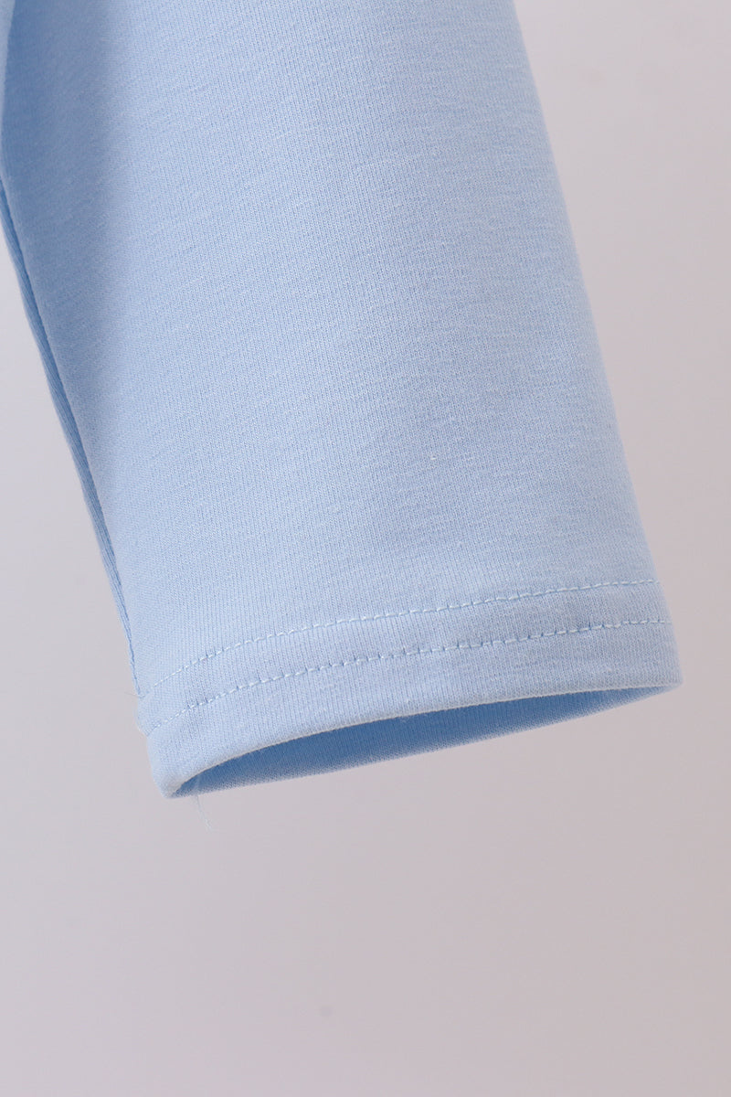 ABBY & EVIE Light Blue Nativity Embroidery Top 112565