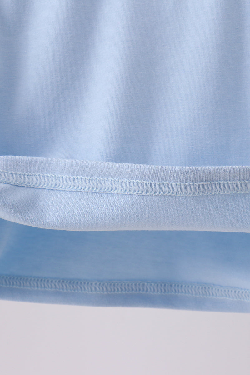 ABBY & EVIE Light Blue Nativity Embroidery Top 112565