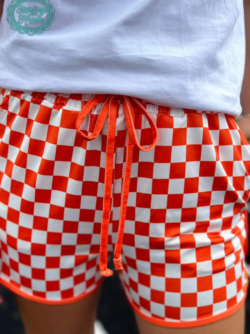 STERLING KREEK GAME DAY ORANGE CHECK SHORT