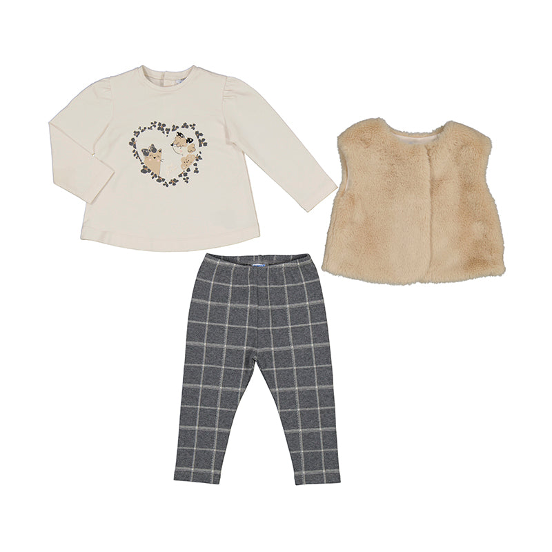 Mayoral 2766 3 Piece Girls Knit Set with Vest (STHE)