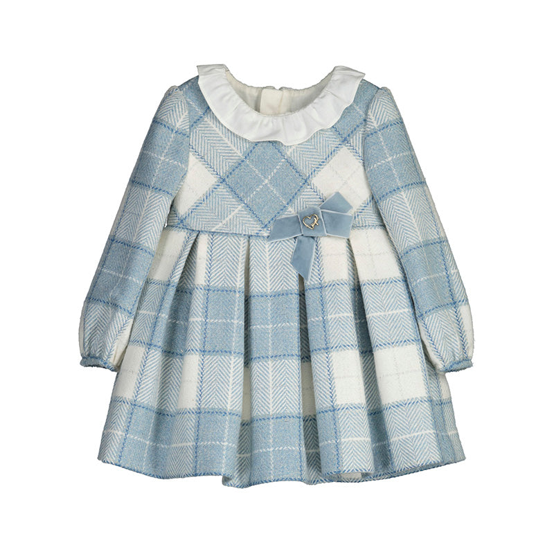 Mayoral 2977 Blue and Cream Plaid Dress See Sister Dress 4910