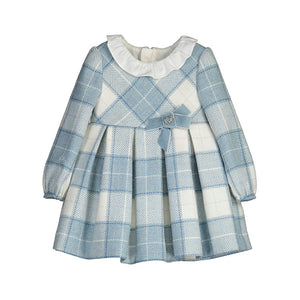 Mayoral 2977 Blue and Cream Plaid Dress See Sister Dress 4910