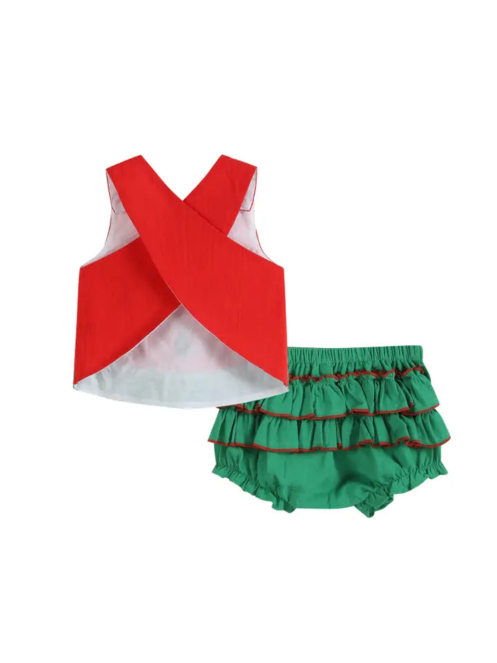 Lil Cactus Red and Green Watermelon Top and Bloomers