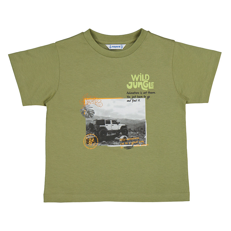 Mayoral 3010-72 Iguana Green Graphic Jeep Shirt (STHE)