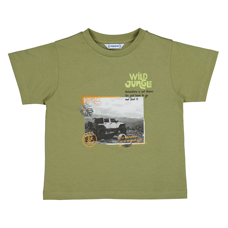 Mayoral 3010-72 Iguana Green Graphic Jeep Shirt