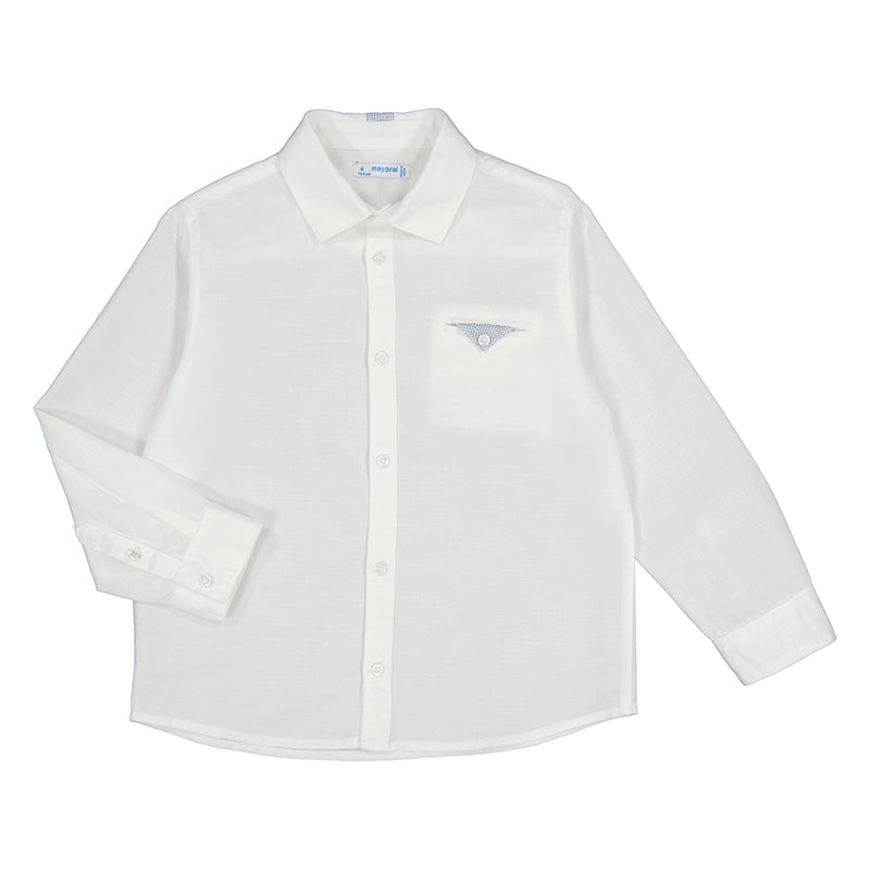 Mayoral 3122-67 Dress Detailed Long Sleeve White Button Down (STHE)