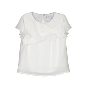 Maryoral 3182-061 White Lined Organza Dressy Blouse (HE)