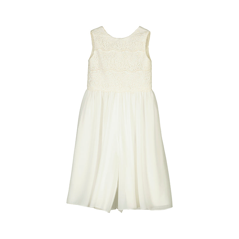 Mayoral 3870-051 Special Occasion White Lace and Chiffon Jumpsuit (HE)