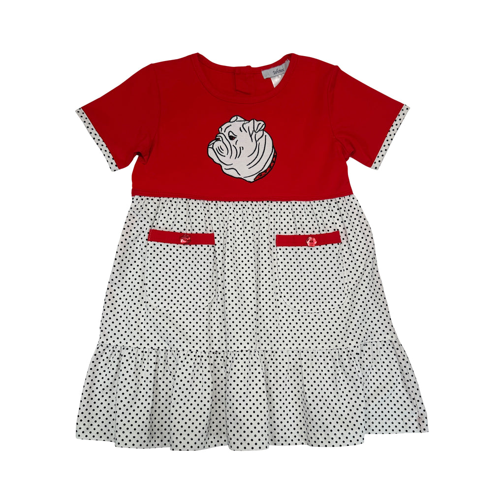 Ishtex 3F021 Bulldog Applique Dress (STHE)