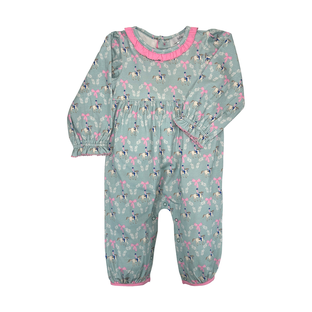 Ishtex 3F080 Horsing Around Girl's Romper (STHE)