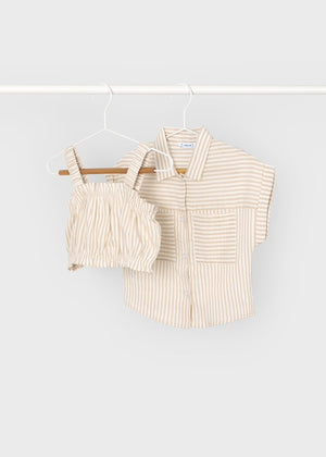 Mayoral 3185-32 Striped Crop Top and Shirt (STHE)