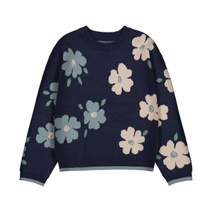 Mayoral  Navy with Flowers Sweater 4303-85
