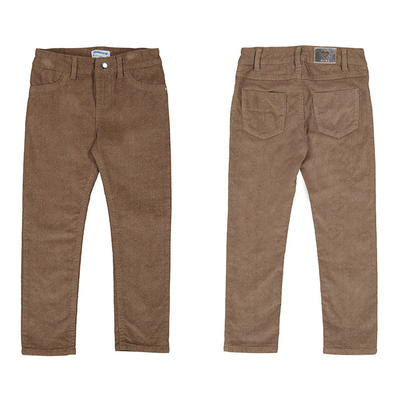 Mayoral 4503 Mocha Corduroy Glitter Pants