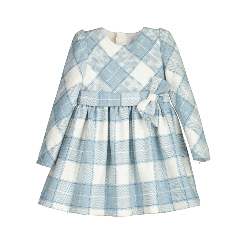 Mayoral 4910 Blue and Cream Plaid Dress