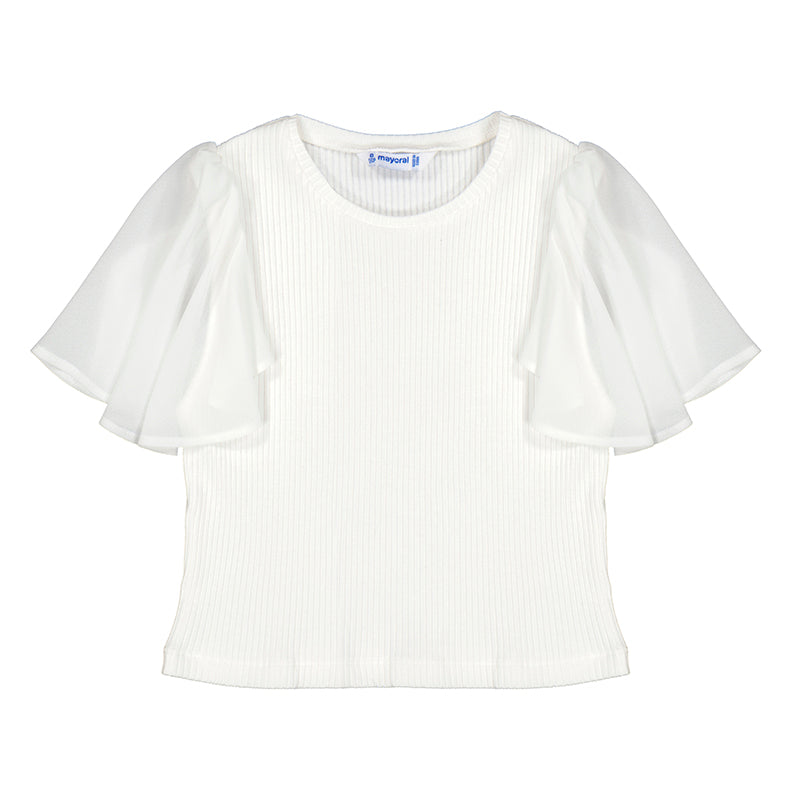 Mayoral 6004-28 Sheer Sleeve Blouse (STHE)