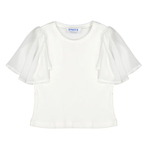 Mayoral 6004-28 Sheer Sleeve Blouse (STHE)