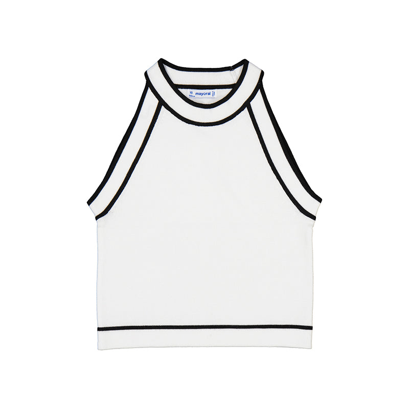 Mayoral 6041-033 Black and White Knit Crop Top (HE)
