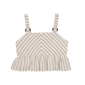 Mayoral 6107-19 Beige Striped Top pairs with Mayoral 6291 (STHE)