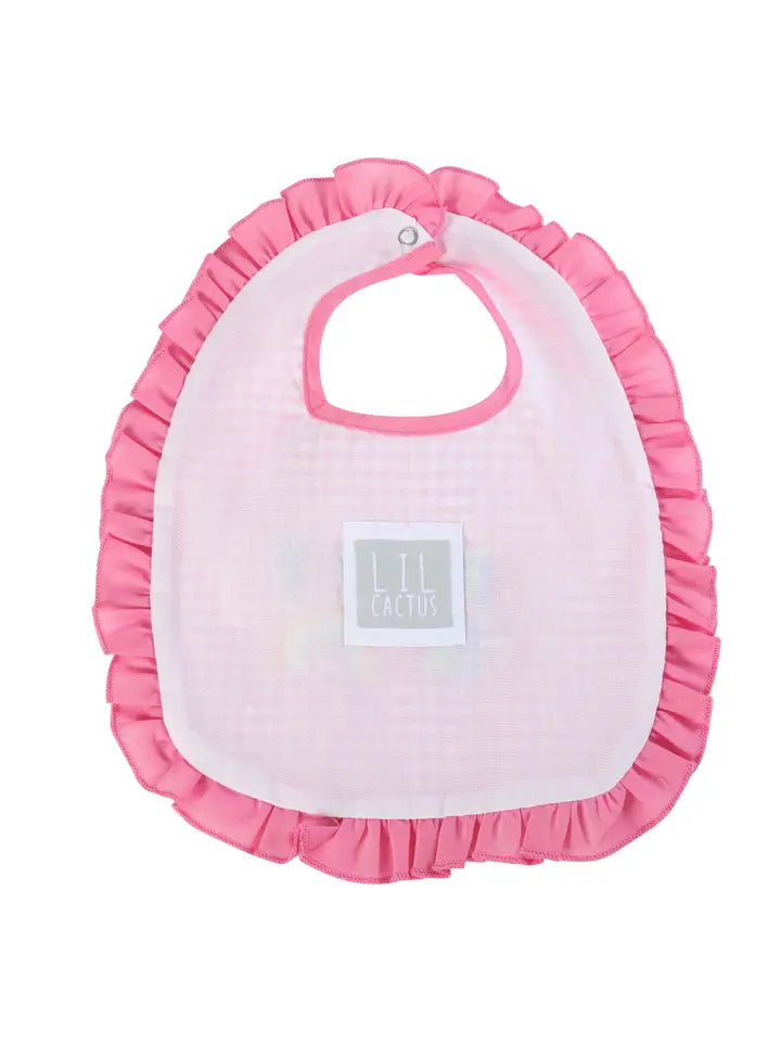 Lil Cactus Pink Gingham "Birthday Girl" Bib
