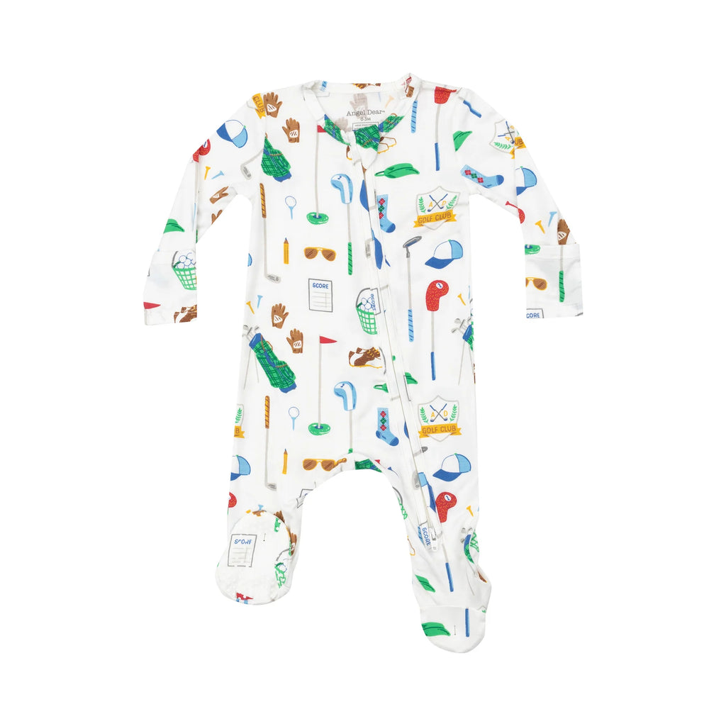 Angel Dear, Golf Club White- 2 Way Zipper Footie (HE)