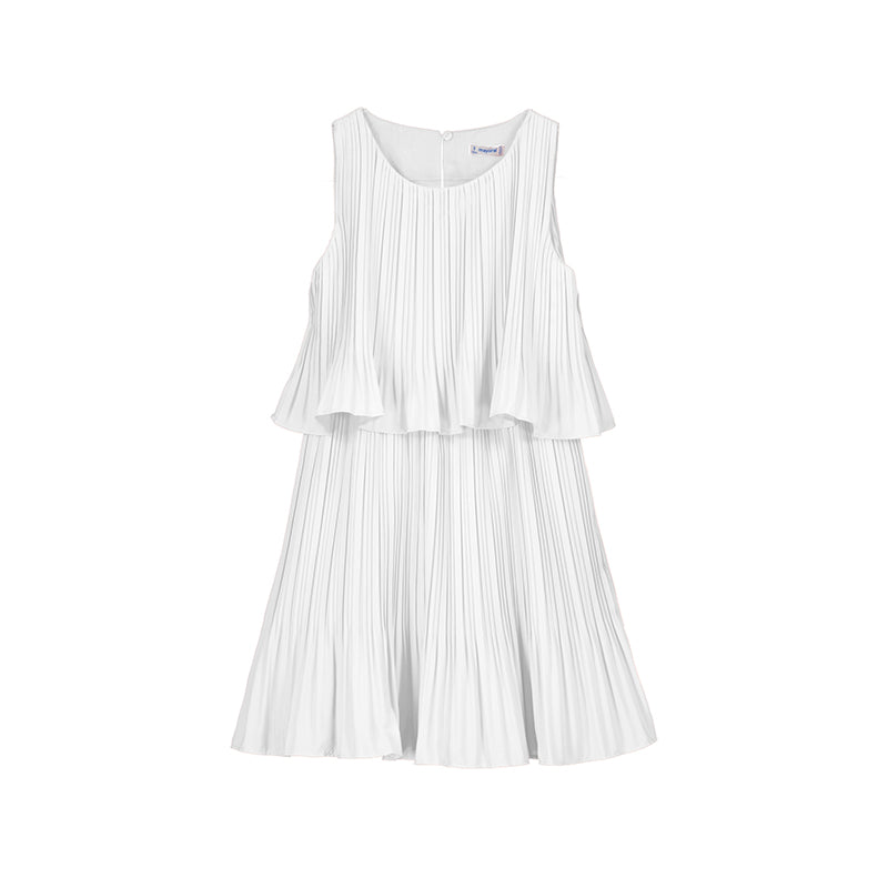 Mayoral 6946-047 White Pleated Dress Special Occasion (STHE)