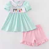 Abby&Evie Disney Mint Green Princess Short Set 403267 (STHE)