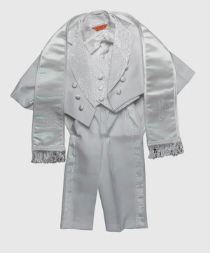 Isaac Mizrahi 156 White Christening Tux with Cross