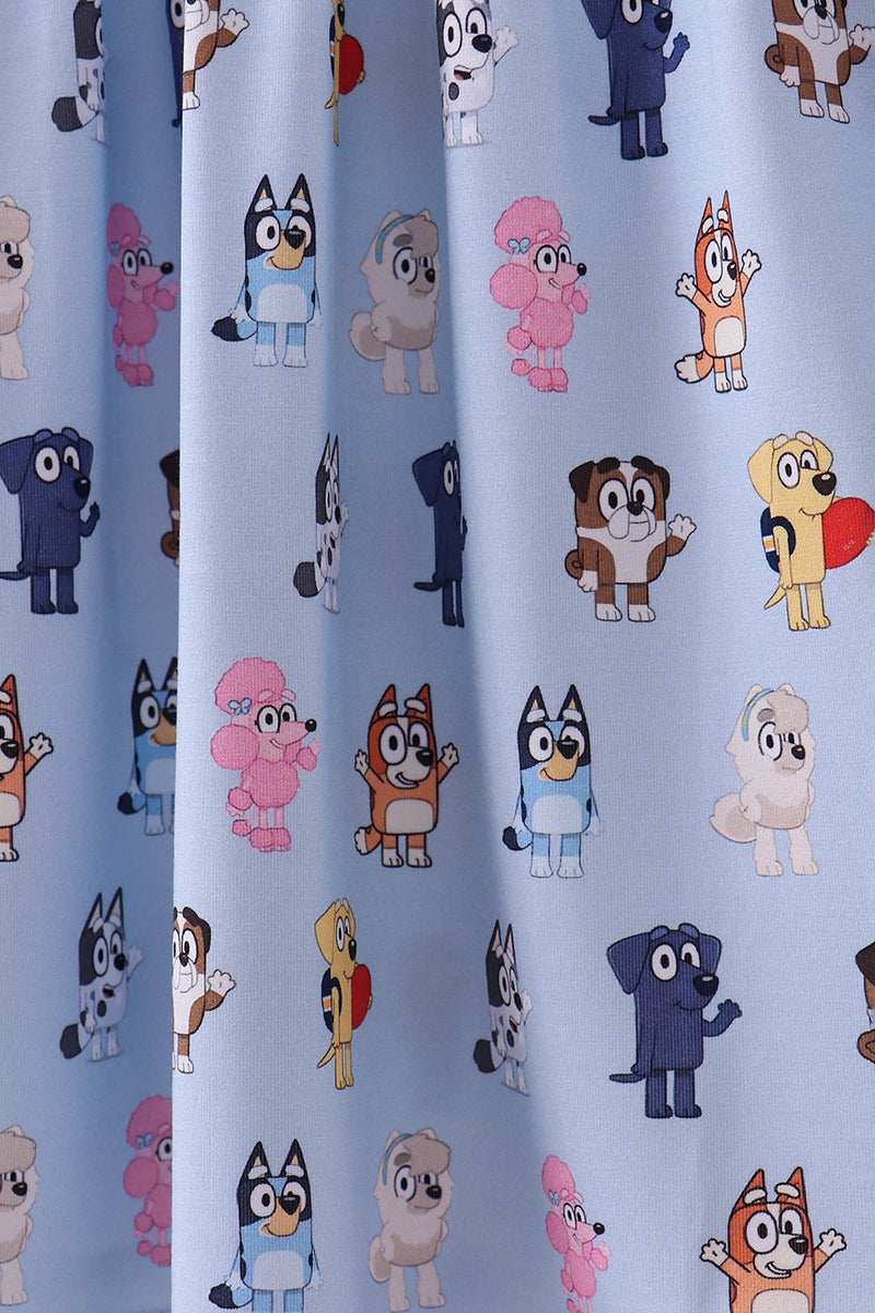 Abby & Evie Premium Premium Blue Character Print Bamboo Dress 700750