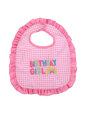 Lil Cactus Pink Gingham "Birthday Girl" Bib