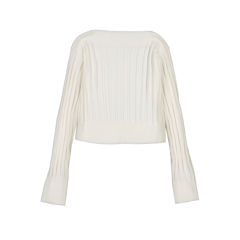 Mayoral Canale White Cropped Sweater  7313-79