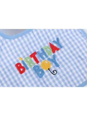 Lil Cactus Blue Gingham "Birthday Boy" Bib (STHE)