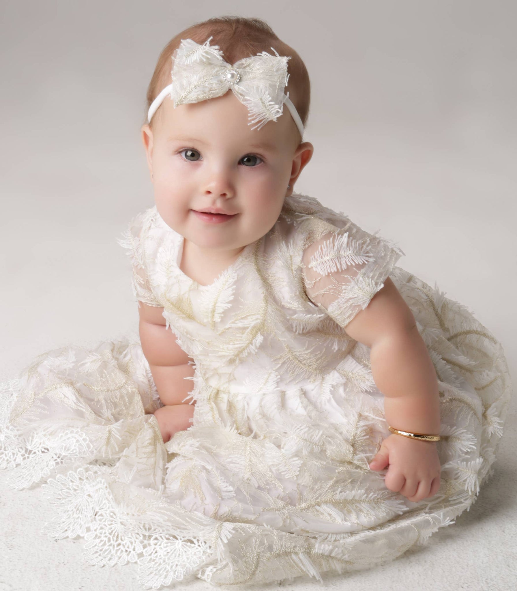 14K Gold-Plated Baby Cross Bracelet Baptism & Communion Gift: Medium 1-5 Years