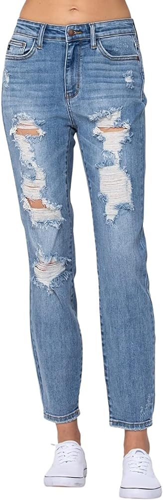 Judy Blue 8217 Distressed Boyfriend Jeans