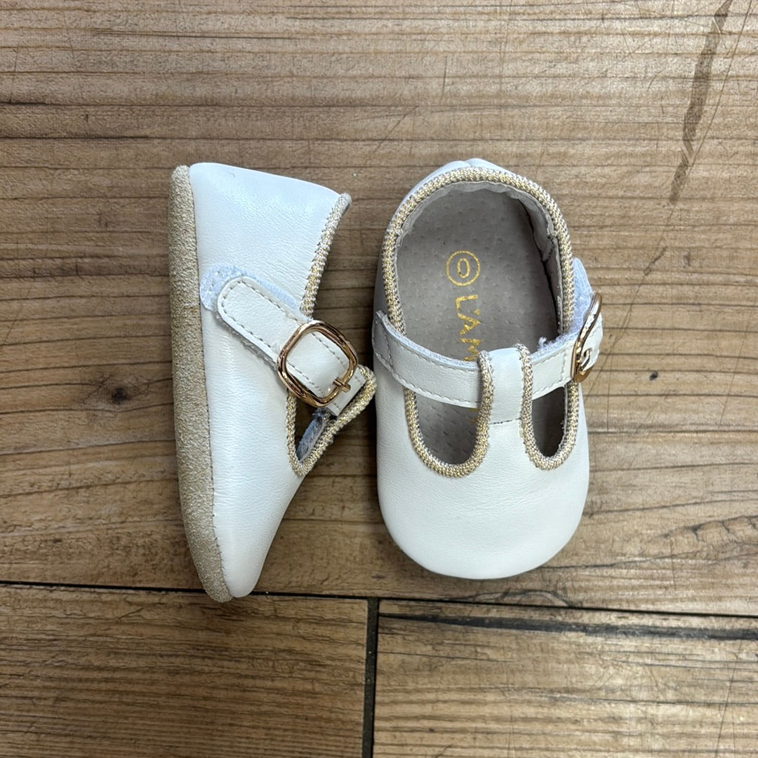 L'Amour 3533 Infant Girls Evie T-Strap Crib Shoe (STHE)