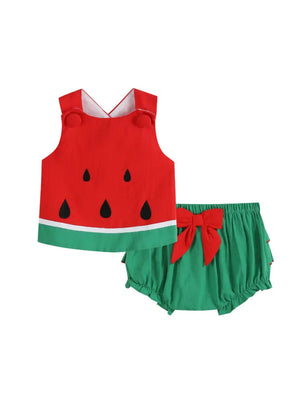 Lil Cactus Red and Green Watermelon Top and Bloomers