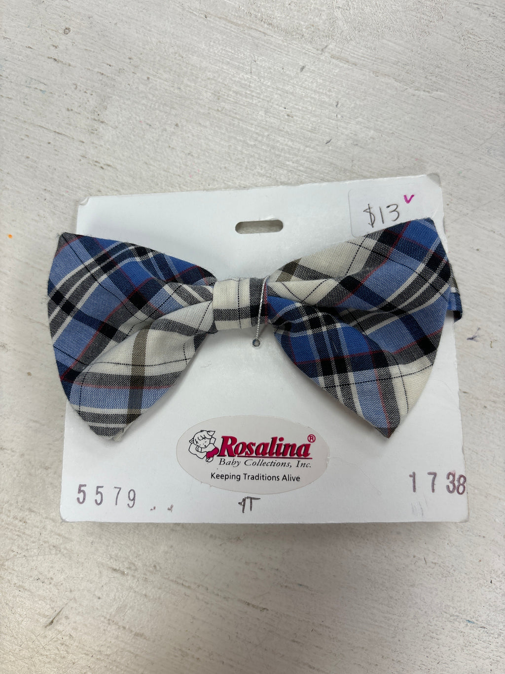 Rosalina Black and Blue Plaid Bow Tie (STHE)