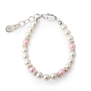 Girls Sterling Silver Pearl Baby Bracelet or Kids Jewelry: Medium 1-5 Years