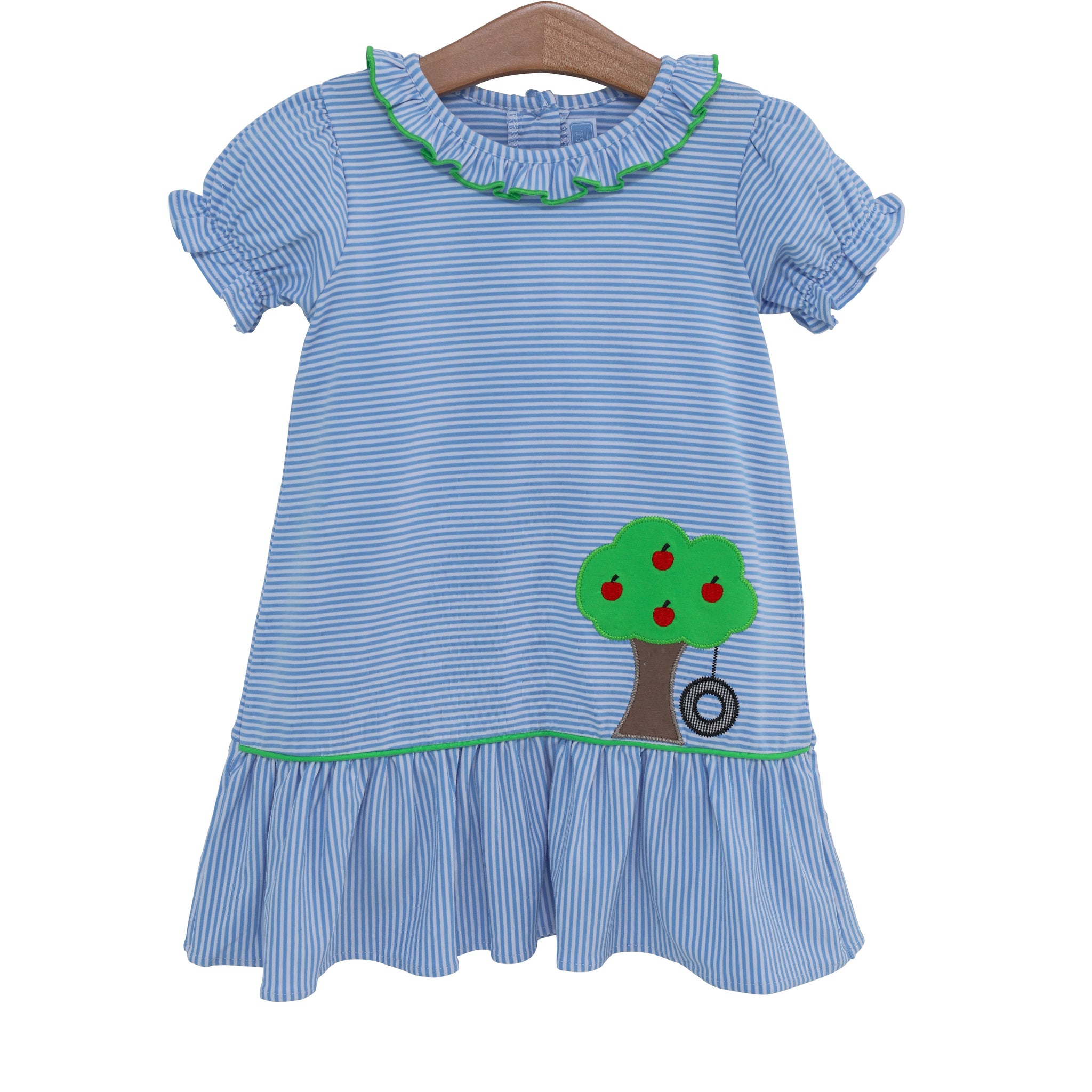 Trotter Street Kids Apple Tree & Tire Swing Drop Waist Dress TSK-00712